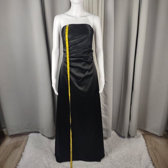 A.B.S By Allen Schwartz Full Length Strapless Black Evening Gown Size 8 - Picture 9 of 12